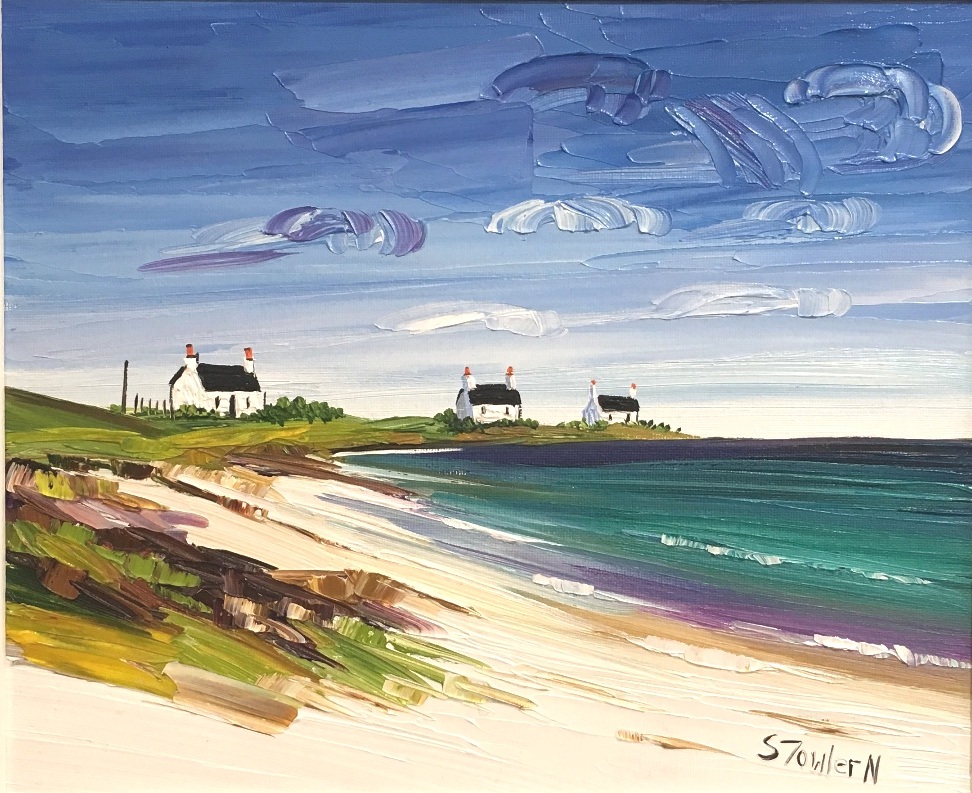 'Coastal Cottages, Tiree' by artist Sheila Fowler